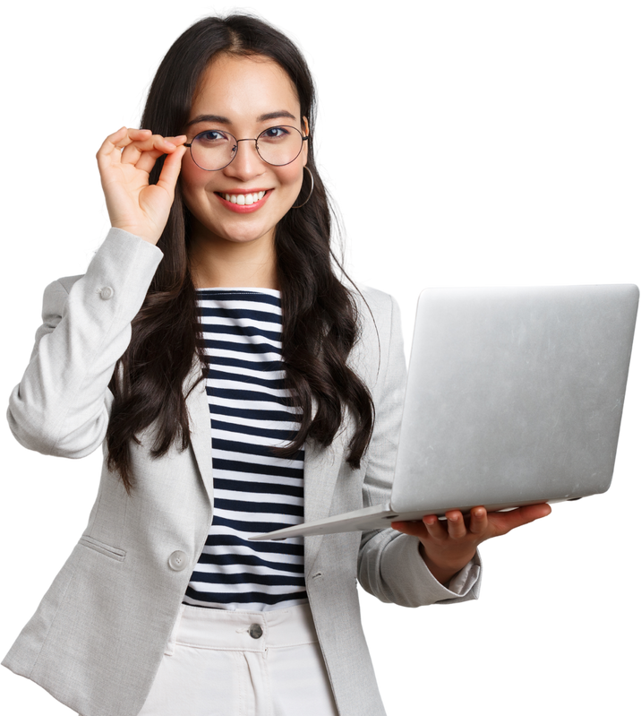 Employee Holding a Laptop